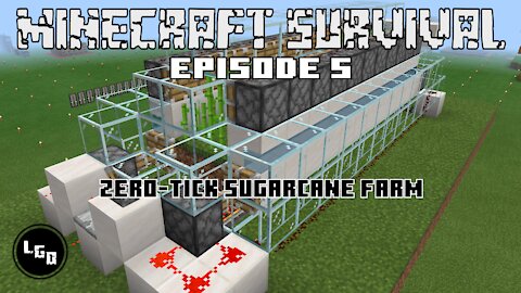 Minecraft Survival Episode 5: Zero-Tick Sugarcane Farm (Broken as of 1.16)