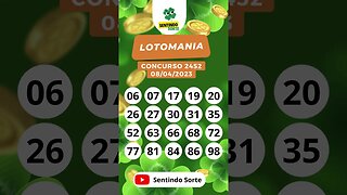 🍀 Resultado LOTOMANIA 2452 | 08/04/23 | Sentindo Sorte #shorts