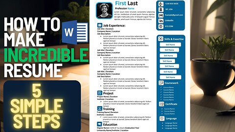 How to make Incredible Resume with 5 simple steps in MS WORD | 🚀| 2024 | Resume kaise banaye