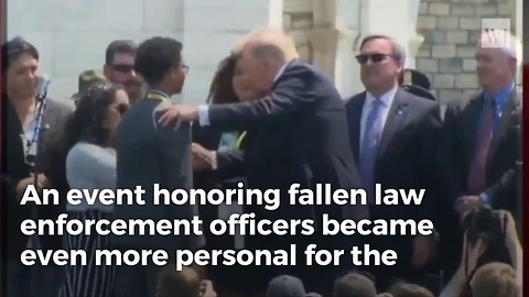 Trump Honors Slain Cop – Family And Partner Join Emotional Speech