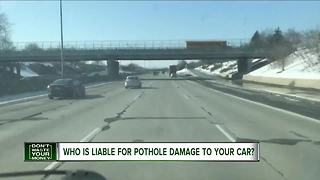 Who is liable for pothole damage to your car