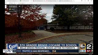 Principal discovers an elementary student with cocaine during recess
