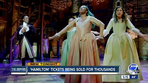 Hamilton tickets being sold for thousands of dollars