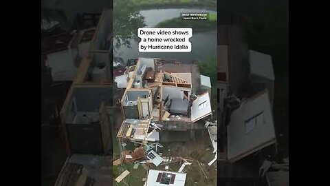 Drone video shows a home wrecked by Hurricane Idalia