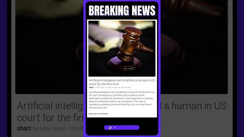 AI Bot Assists Human in US Court Case, Paving Way for a New Era of AI Technology | #shorts #news