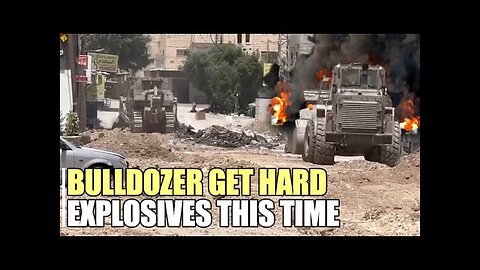 Occupation bulldozer continuing to wreak havoc wipe out by Palestinian