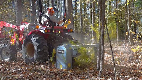 Clearing Land With A Tractor Forestry Mulcher and a Chainsaw