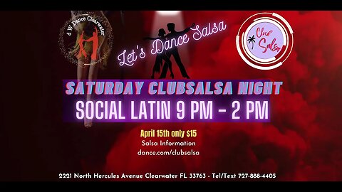 SALSA SOCIAL Saturday April 15th at 9 p.m. until 2 a.m.
