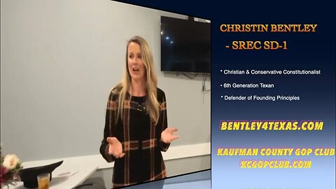 Guest Speaker: Christin Bentley, (SREC SD1) @ KCGOP CLUB