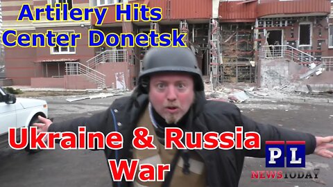 Artillery Hits Apartment Building In Center Donetsk( Ukraine & Russia War)