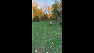 Dassie & Hessy rolling down hill Eugene Levy Park