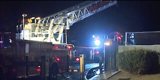 Las Vegas firefighters battle 2-alarm fire at auto repair shop