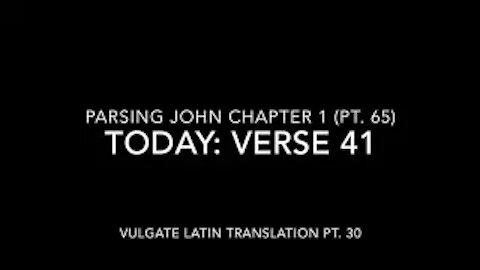 John Ch 1 Pt 65 Verse 41 (Vulgate 30)