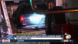 Car crashes into Otay Mesa house with people sleeping inside