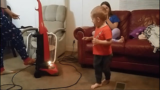 Baby Brother Scared of the Vacuum | So Funny!!