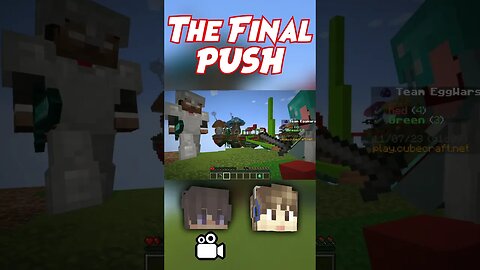 THE FINAL PUSH (ft. @JFrostie) - #shorts #minecraft #gaming #eggwars #pvp #funny #highlights