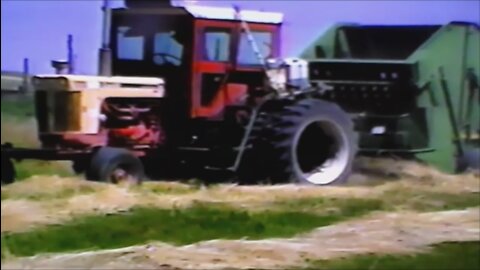 John Deere 510 Baling Heavy Grass Pulled By Case 930