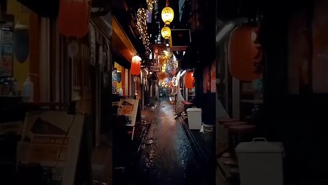 Atmospheric walk through the streets of Japan in the rain.