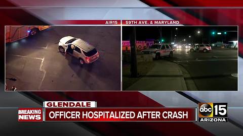 Glendale police officer injured in crash