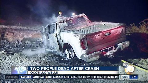 Two people killed in crash in Ocotillo Wells