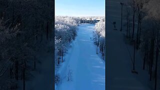 Aerial view of a large house in the snow #shorts