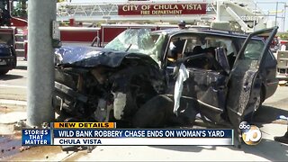 Suspected bank robber caught after crash in Chula Vista