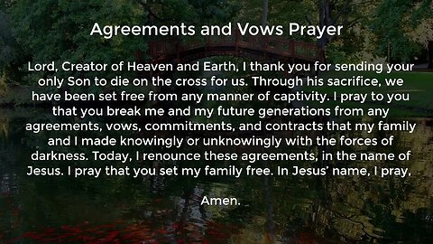Agreements and Vows Prayer (Prayer for Breaking Generational Curses)