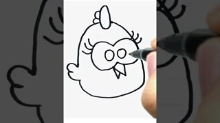 How to draw and paint Lottie Dottie Chicken Mini #shorts