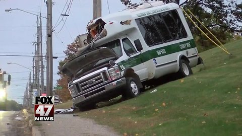 Kids on board transit bus in crash