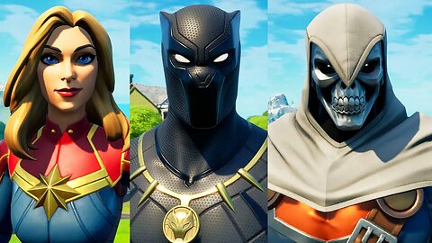 masked skins face reveal | Fortnite Battle Royale (Marvel Royalty & Warriors Pack)