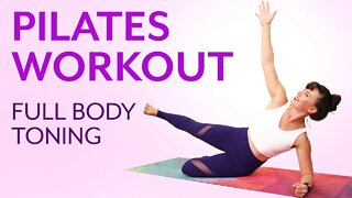 Pilates Workout 1 Hour Full Body Toning, for Burning Calories & Weightloss w/ Kait Coats