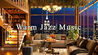 Peaceful Night Jazz Music & Cozy Coffee Shop Ambience ☕ Relaxing Jazz Instrumental Music for Sleep