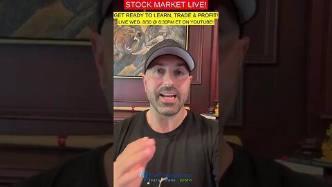 Stock Market Live Stream Tonight 8/23/2023 @ 8:30 on YouTube!