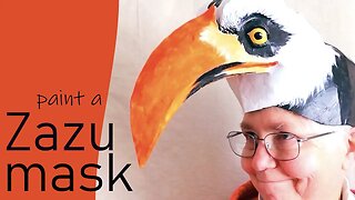 Painting the Zazu Mask for the Lion King Jr.