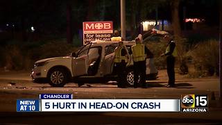 5 people hurt in head on crash in Chandler