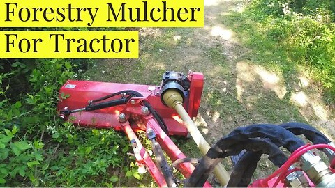 Land Clearing with a Tractor | Offset Flail Mower Mulching Forest
