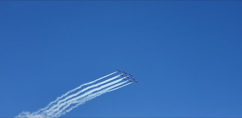 Snowbirds flying over Thunder Bay sky