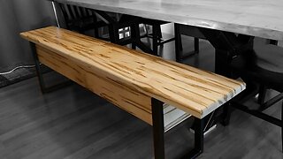 Build A Farmhouse Bench With Storage from CRAZY Figured Slab Wood