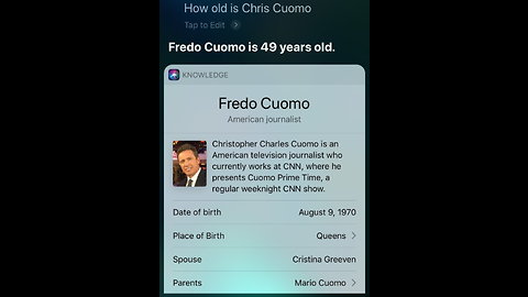 Apple's Siri corrects 'Chris Cuomo' to 'Fredo Cuomo'