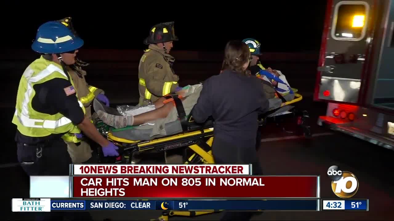 CHP: Man struck by hit-and-run vehicle on Interstate 805 in Normal Heights area