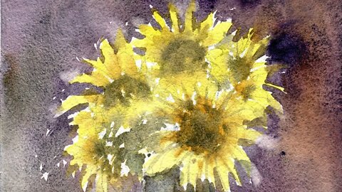 The easiest way to paint sunflowers in watercolors – with step-by-step instructions!