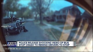 Police release shocking video of bus stop crash to remind drivers to stop