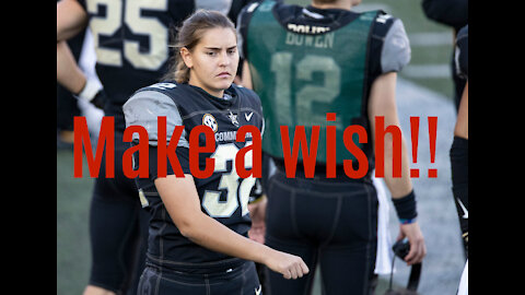 Vanderbilt male kicker boots 39 yard field goal, let's Sarah Fuller kick make a wish PAT's, PR stunt