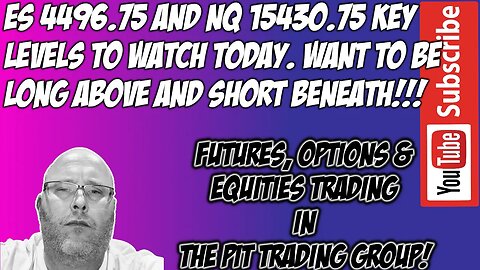 NQ 15430.75 ES 4496.75 - Futures Premarket Trade Plan - The Pit Futures Trading