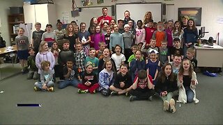 Kevin visits Johnson Elementary in Milford
