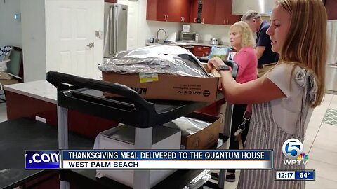 Thanksgiving meal delivered to the Quantum House in West Palm Beach