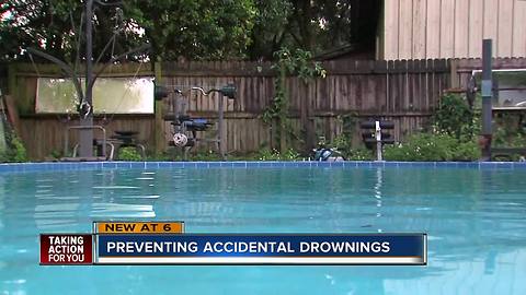 Palm Harbor Firefighters assessing pool safety in local neighborhood