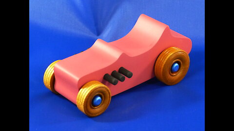 Handmade Wood Toy Car Hot Rod 1927 T-Bucket Pink