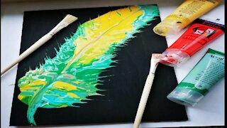 draw Acrylic Pouring Feather