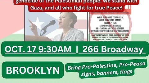 Pro #Palestine and Pro #israel rallies outside @NydiaVelazquez district office 266 Broadway 10/17/23